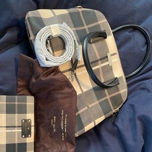 Kate Spade plaid bag with matching wallet